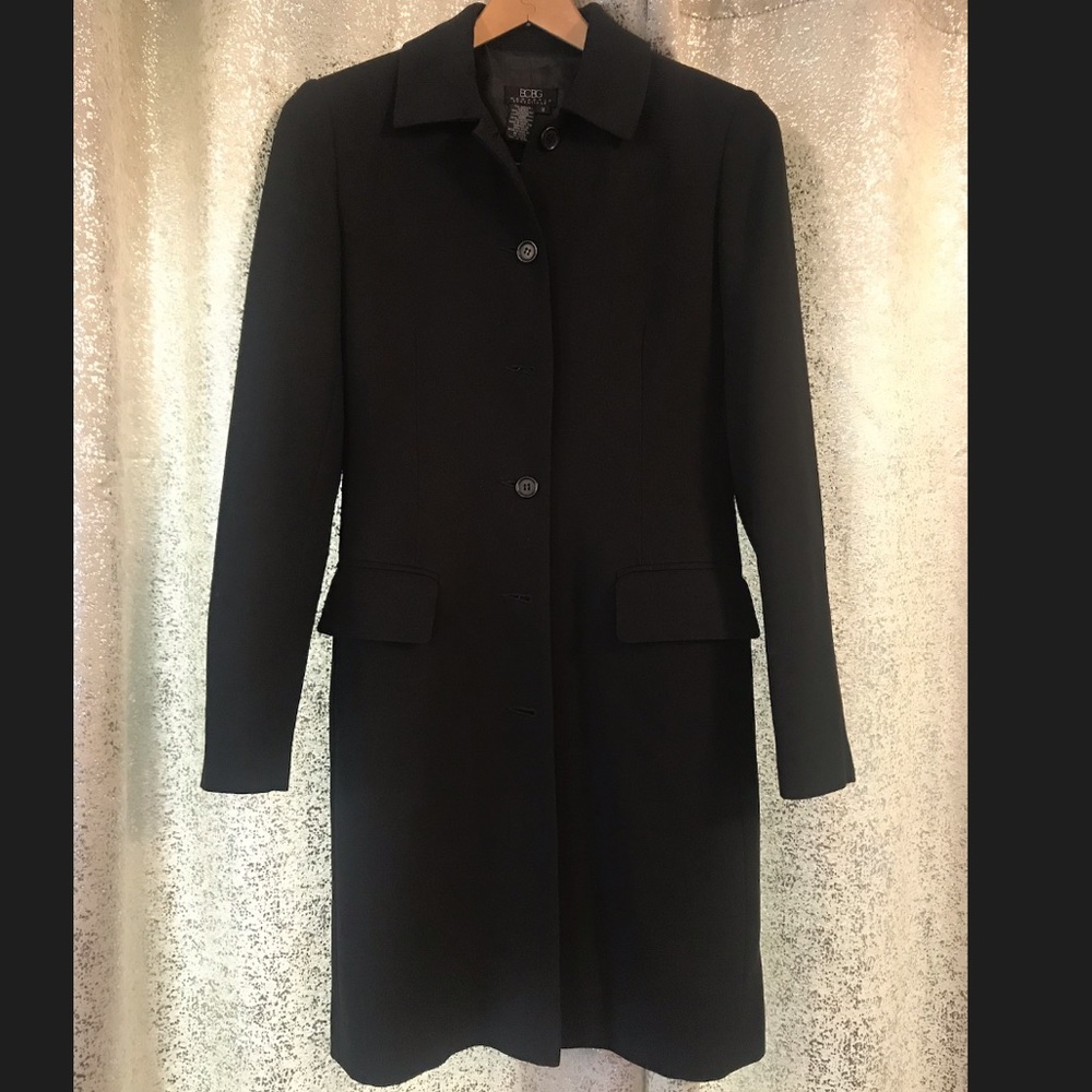 BCBG knee length suit jacket.